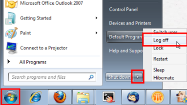 7 win log to logging out the computer (Windows and Signing 7 in