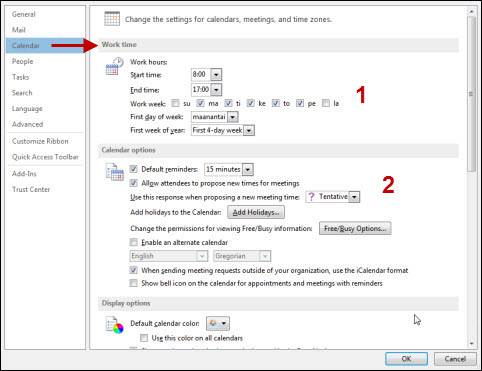 outlook 2013 calendar helpdesk