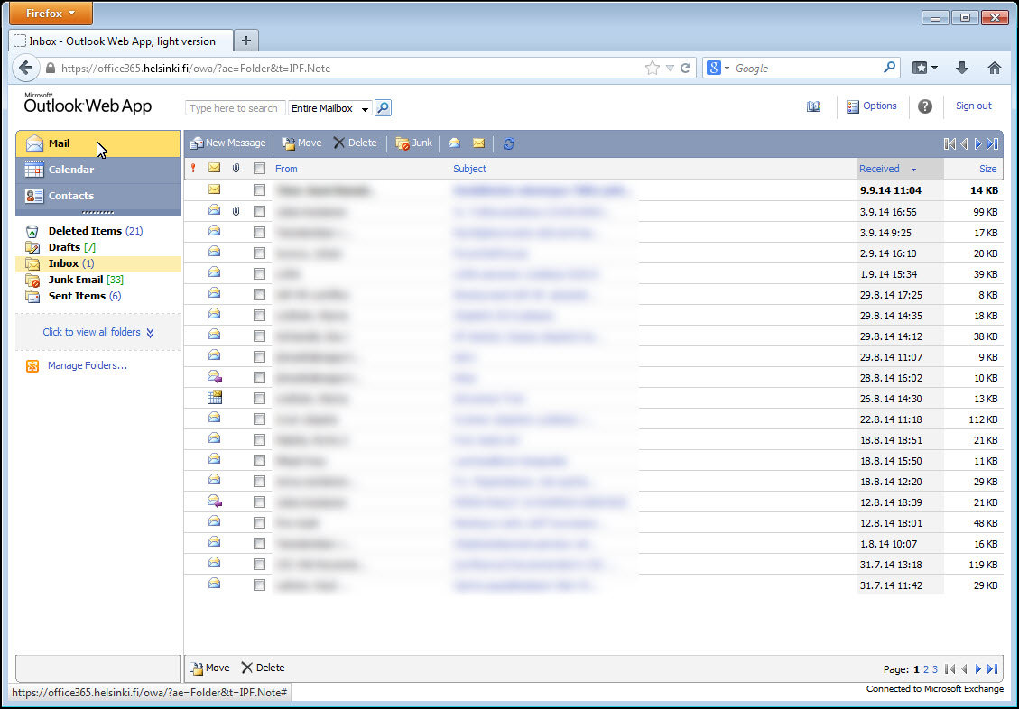 Owa Outlook Web App Browser E Mail Helpdesk