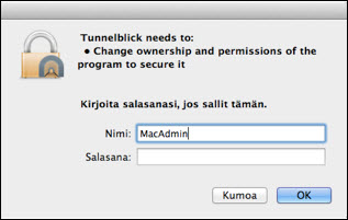 tunnelblick mac change password